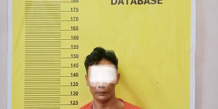 UD ayah pencabul anak tiri dibawah umur sat diamankan Polsek Mandau, Kamis (15/9/2021).